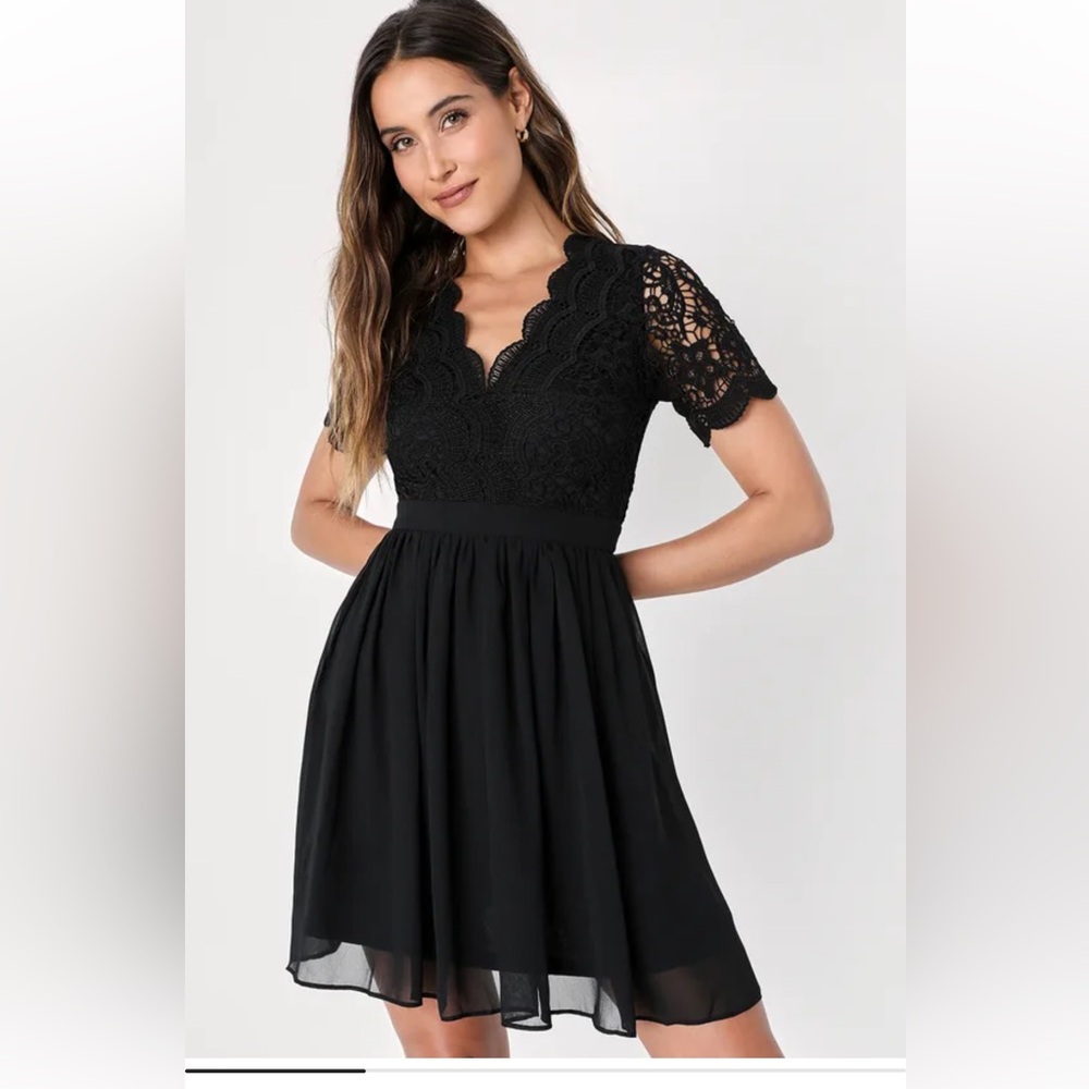 Lulu's Black Lace Dress